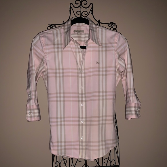 pink burberry shirt womens